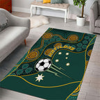Matildas Game On Area Rug Indigenous Dot Art Soccer Ball With Southern Cross Stars