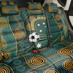 Matildas Game On Back Car Seat Cover Indigenous Dot Art Soccer Ball With Southern Cross Stars