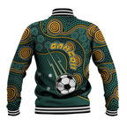 Matildas Game On Baseball Jacket Indigenous Dot Art Soccer Ball With Southern Cross Stars