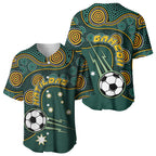 Matildas Game On Baseball Jersey Indigenous Dot Art Soccer Ball With Southern Cross Stars