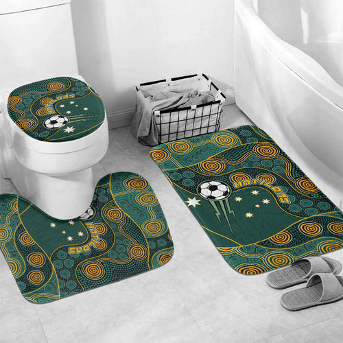 Matildas Game On Bathroom Set Indigenous Dot Art Soccer Ball With Southern Cross Stars