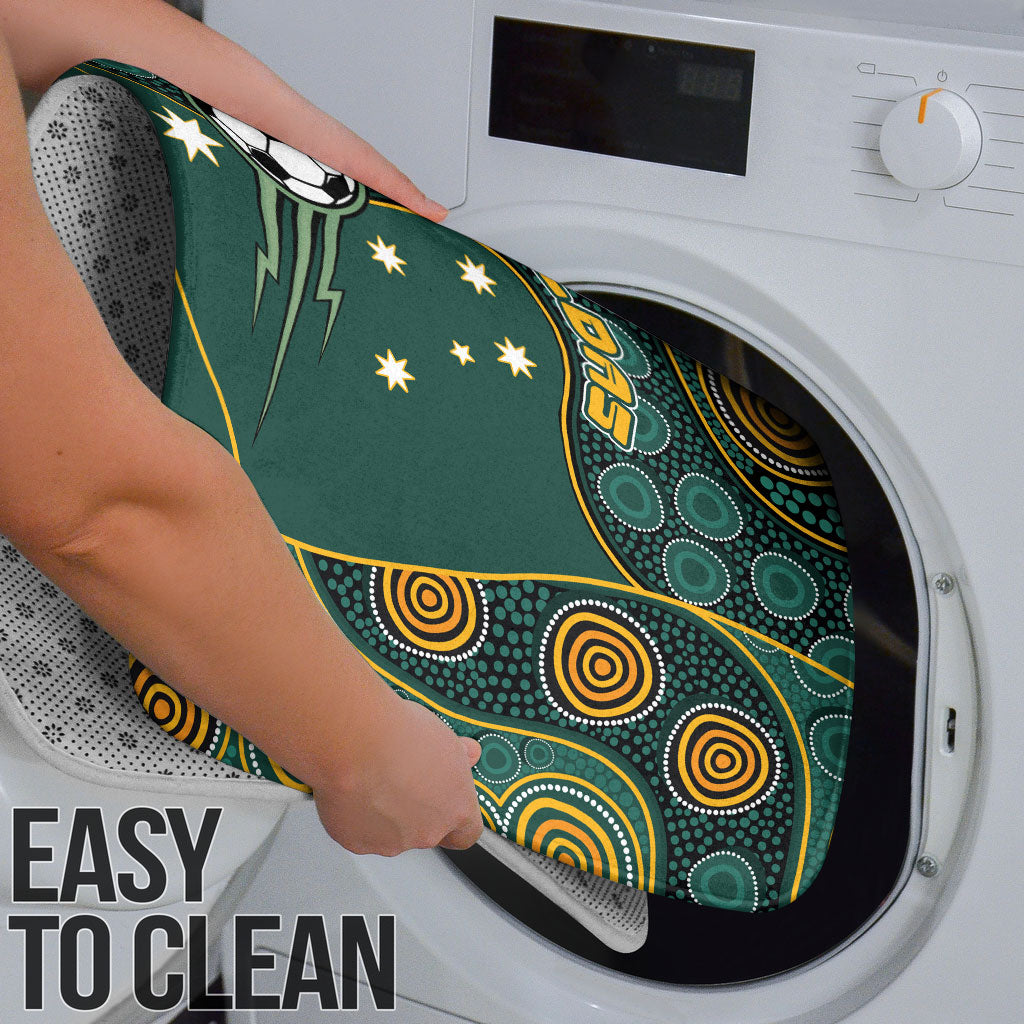 Matildas Game On Bathroom Set Indigenous Dot Art Soccer Ball With Southern Cross Stars