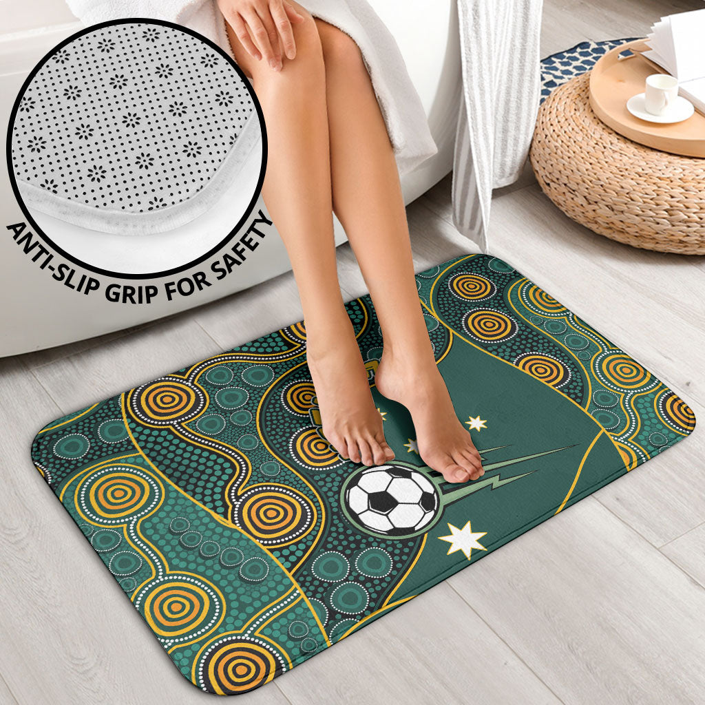 Matildas Game On Bathroom Set Indigenous Dot Art Soccer Ball With Southern Cross Stars