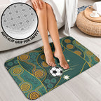 Matildas Game On Bathroom Set Indigenous Dot Art Soccer Ball With Southern Cross Stars