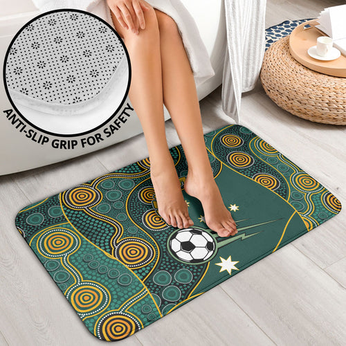 Matildas Game On Bathroom Set Indigenous Dot Art Soccer Ball With Southern Cross Stars