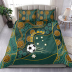 Matildas Game On Bedding Set Indigenous Dot Art Soccer Ball With Southern Cross Stars