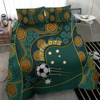 Matildas Game On Bedding Set Indigenous Dot Art Soccer Ball With Southern Cross Stars