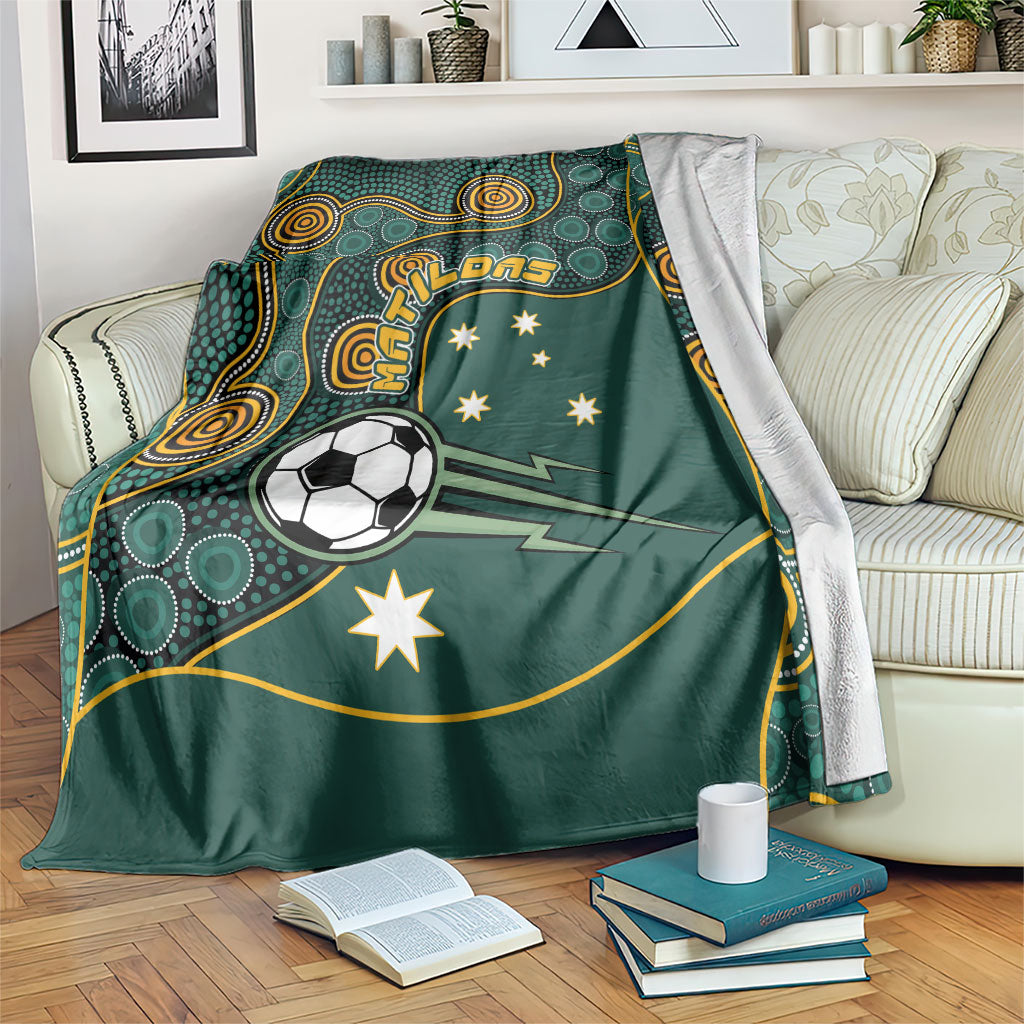 Matildas Game On Blanket Indigenous Dot Art Soccer Ball With Southern Cross Stars