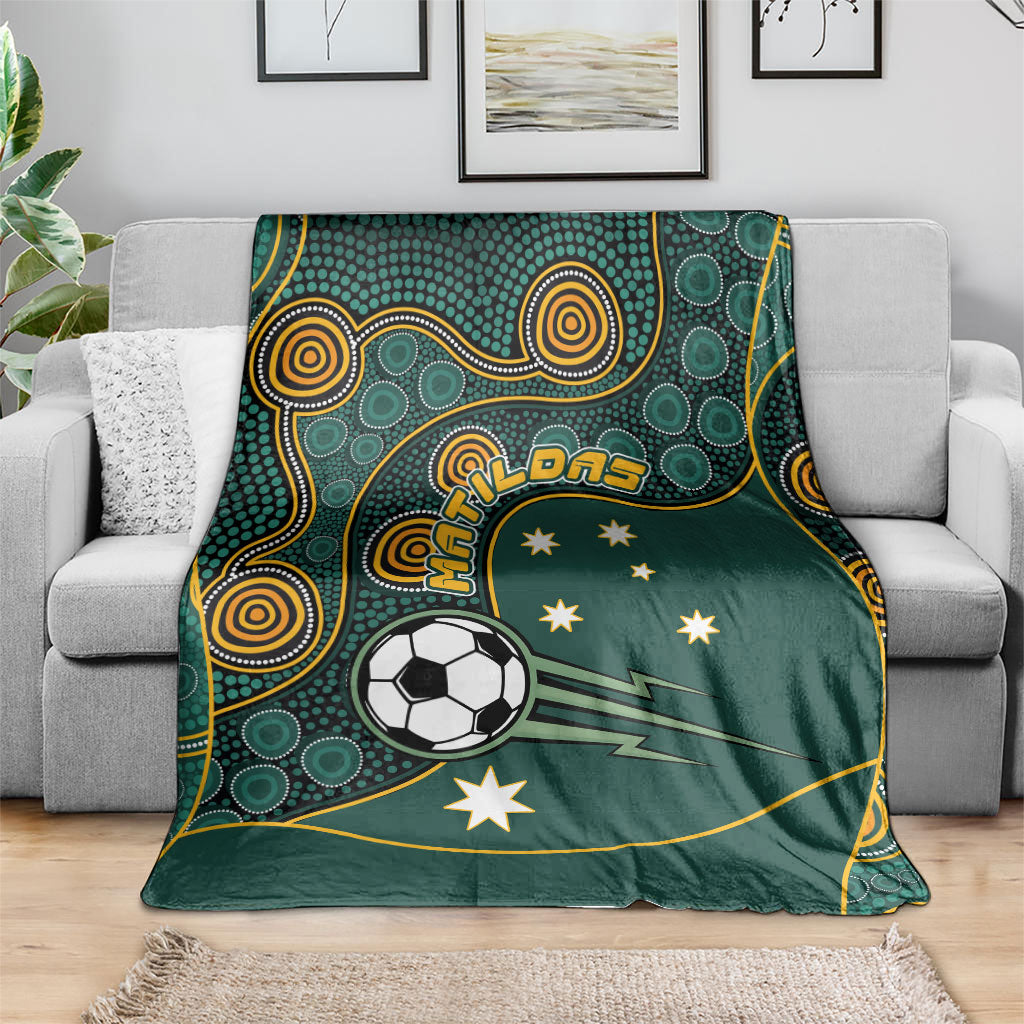 Matildas Game On Blanket Indigenous Dot Art Soccer Ball With Southern Cross Stars