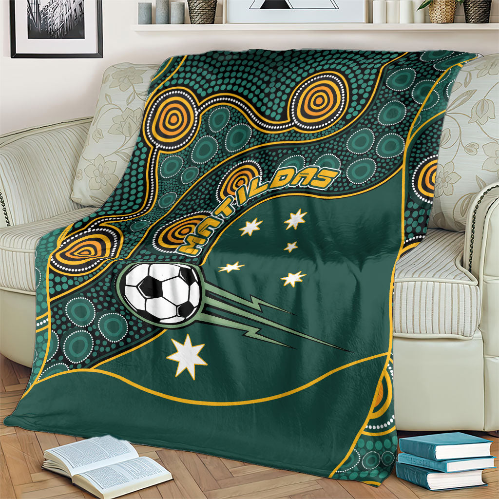 Matildas Game On Blanket Indigenous Dot Art Soccer Ball With Southern Cross Stars