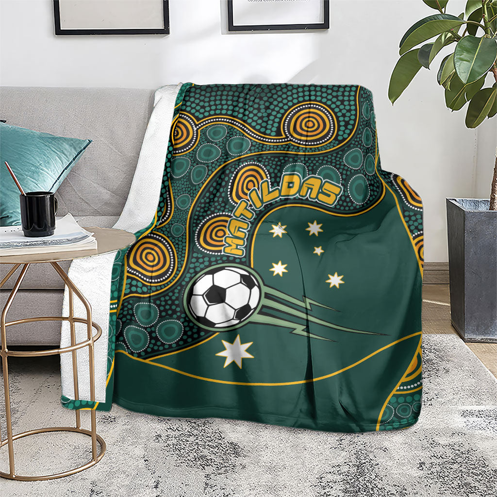 Matildas Game On Blanket Indigenous Dot Art Soccer Ball With Southern Cross Stars
