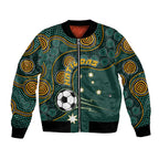 Matildas Game On Bomber Jacket Indigenous Dot Art Soccer Ball With Southern Cross Stars
