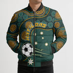 Matildas Game On Bomber Puffer Jacket Indigenous Dot Art Soccer Ball With Southern Cross Stars