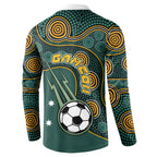 Matildas Game On Button Sweatshirt Indigenous Dot Art Soccer Ball With Southern Cross Stars