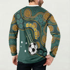Matildas Game On Button Sweatshirt Indigenous Dot Art Soccer Ball With Southern Cross Stars