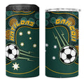 Matildas Game On 4 in 1 Can Cooler Tumbler Indigenous Dot Art Soccer Ball With Southern Cross Stars