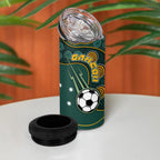 Matildas Game On 4 in 1 Can Cooler Tumbler Indigenous Dot Art Soccer Ball With Southern Cross Stars