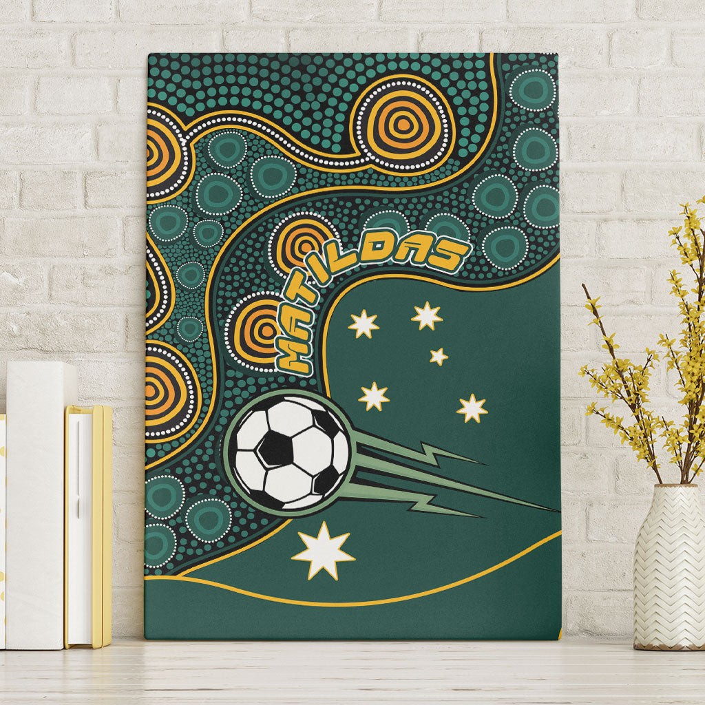 Matildas Game On Canvas Wall Art Indigenous Dot Art Soccer Ball With Southern Cross Stars