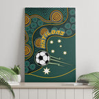 Matildas Game On Canvas Wall Art Indigenous Dot Art Soccer Ball With Southern Cross Stars