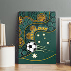 Matildas Game On Canvas Wall Art Indigenous Dot Art Soccer Ball With Southern Cross Stars