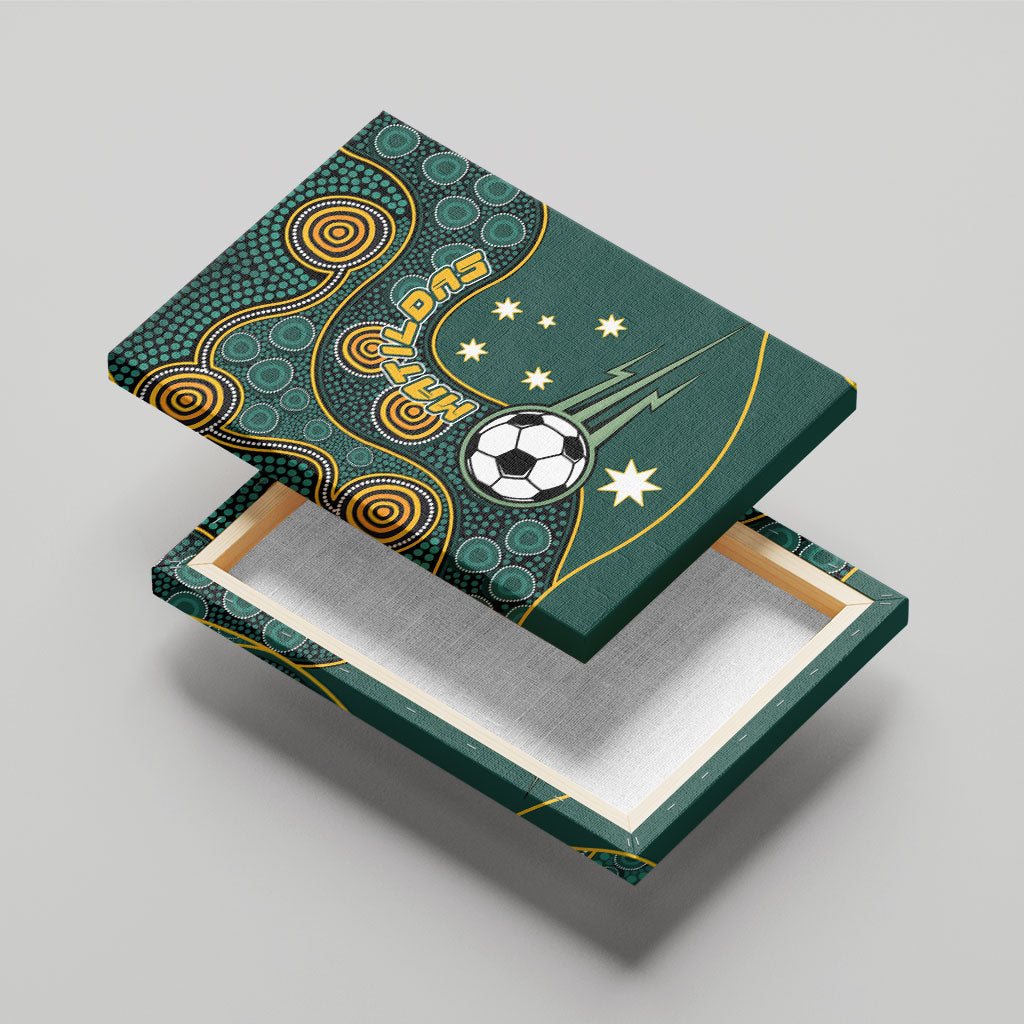 Matildas Game On Canvas Wall Art Indigenous Dot Art Soccer Ball With Southern Cross Stars