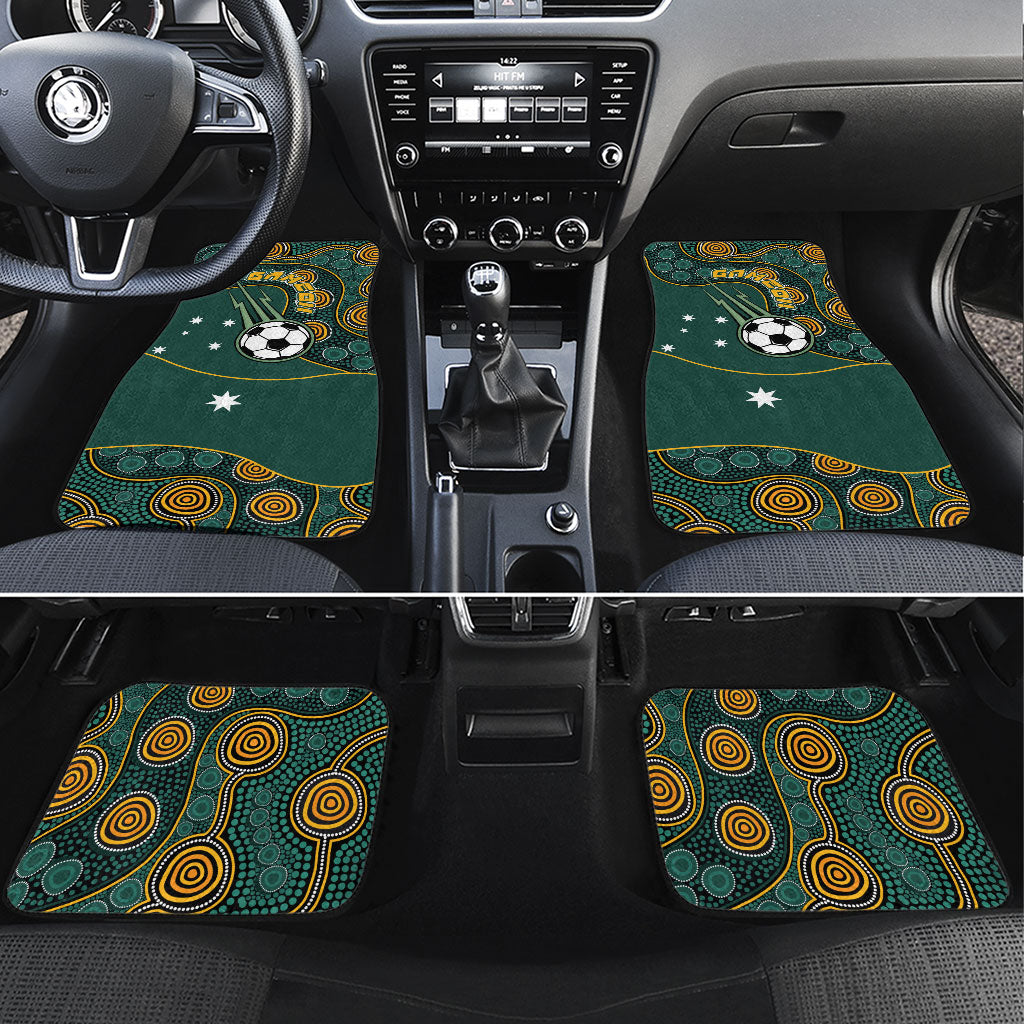 Matildas Game On Car Mats Indigenous Dot Art Soccer Ball With Southern Cross Stars