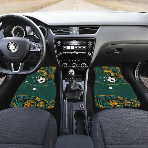 Matildas Game On Car Mats Indigenous Dot Art Soccer Ball With Southern Cross Stars