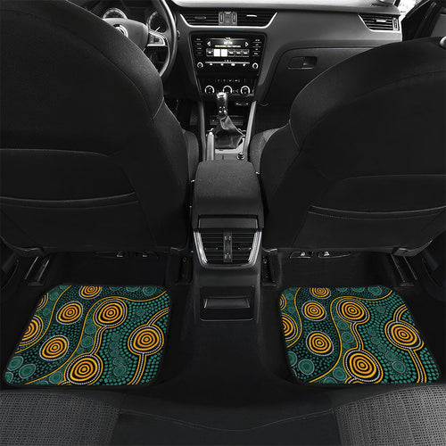 Matildas Game On Car Mats Indigenous Dot Art Soccer Ball With Southern Cross Stars