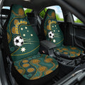 Matildas Game On Car Seat Cover Indigenous Dot Art Soccer Ball With Southern Cross Stars