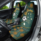 Matildas Game On Car Seat Cover Indigenous Dot Art Soccer Ball With Southern Cross Stars
