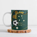 Matildas Game On Ceramic Mug Indigenous Dot Art Soccer Ball With Southern Cross Stars
