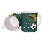 Matildas Game On Ceramic Mug Indigenous Dot Art Soccer Ball With Southern Cross Stars
