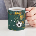 Matildas Game On Ceramic Mug Indigenous Dot Art Soccer Ball With Southern Cross Stars