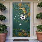 Matildas Game On Door Cover Indigenous Dot Art Soccer Ball With Southern Cross Stars