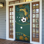 Matildas Game On Door Cover Indigenous Dot Art Soccer Ball With Southern Cross Stars