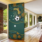 Matildas Game On Door Cover Indigenous Dot Art Soccer Ball With Southern Cross Stars