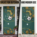 Matildas Game On Door Cover Indigenous Dot Art Soccer Ball With Southern Cross Stars