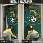 Matildas Game On Door Cover Indigenous Dot Art Soccer Ball With Southern Cross Stars