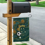 Matildas Game On Garden Flag Indigenous Dot Art Soccer Ball With Southern Cross Stars