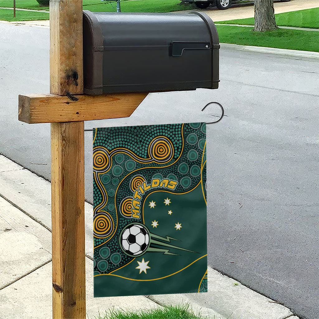 Matildas Game On Garden Flag Indigenous Dot Art Soccer Ball With Southern Cross Stars