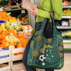 Matildas Game On Grocery Bag Indigenous Dot Art Soccer Ball With Southern Cross Stars