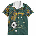 Matildas Game On Hawaiian Shirt Indigenous Dot Art Soccer Ball With Southern Cross Stars