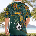 Matildas Game On Hawaiian Shirt Indigenous Dot Art Soccer Ball With Southern Cross Stars