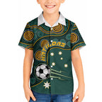 Matildas Game On Hawaiian Shirt Indigenous Dot Art Soccer Ball With Southern Cross Stars