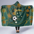 Matildas Game On Hooded Blanket Indigenous Dot Art Soccer Ball With Southern Cross Stars