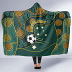 Matildas Game On Hooded Blanket Indigenous Dot Art Soccer Ball With Southern Cross Stars