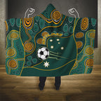 Matildas Game On Hooded Blanket Indigenous Dot Art Soccer Ball With Southern Cross Stars