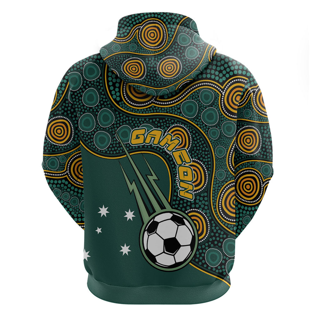Matildas Game On Hoodie Indigenous Dot Art Soccer Ball With Southern Cross Stars