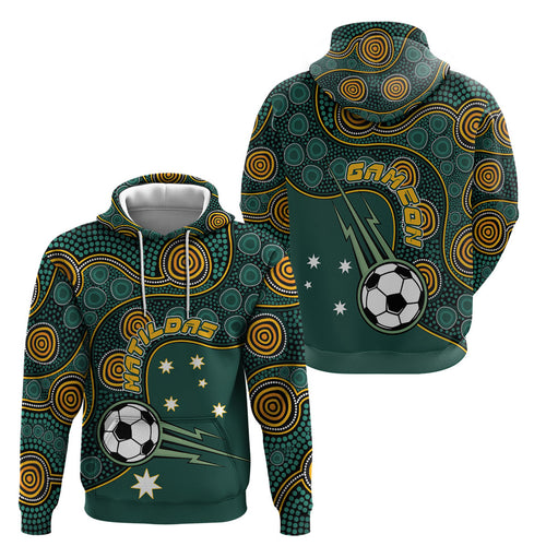 Matildas Game On Hoodie Indigenous Dot Art Soccer Ball With Southern Cross Stars