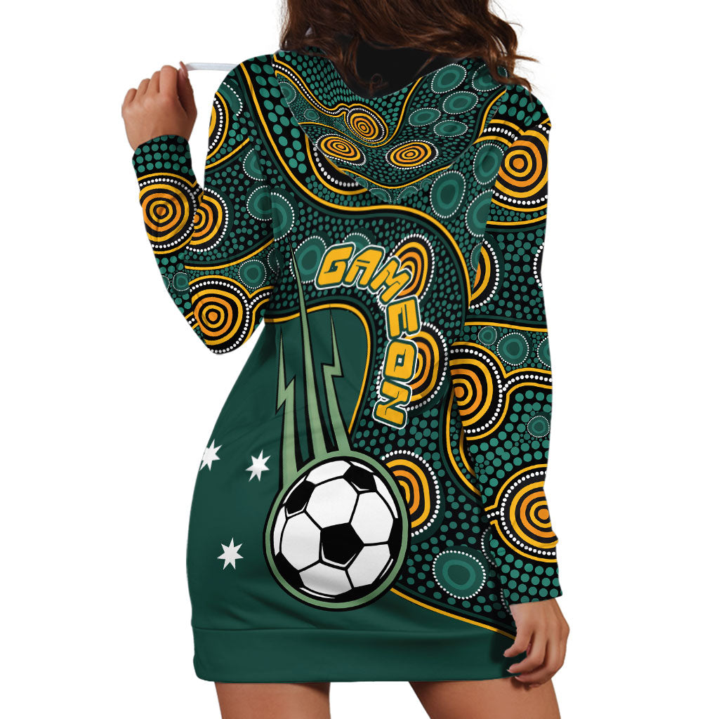 Matildas Game On Hoodie Dress Indigenous Dot Art Soccer Ball With Southern Cross Stars